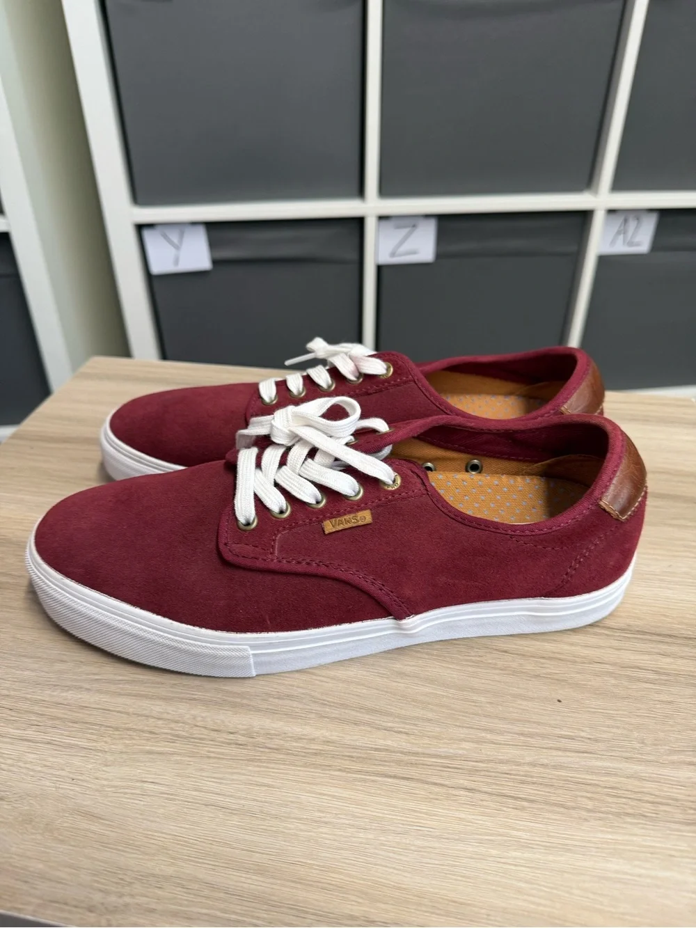 Vans China Ferguson Pro Saddle Casual Burgundy Suede Lace-Up Sneakers